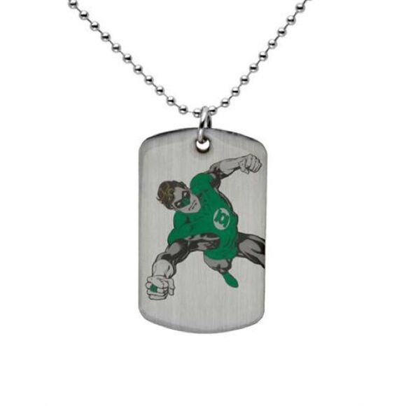 Green Lantern Stainless Steel Dogtag Necklace - Picture 1 of 1